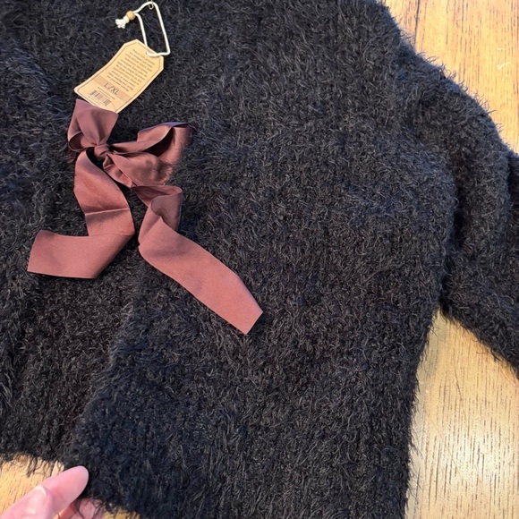 NWT Natural Life Fuzzy Black Cardigan Sweater,L/XL,Comfy Soft Cropped Feminine - Picture 9 of 14